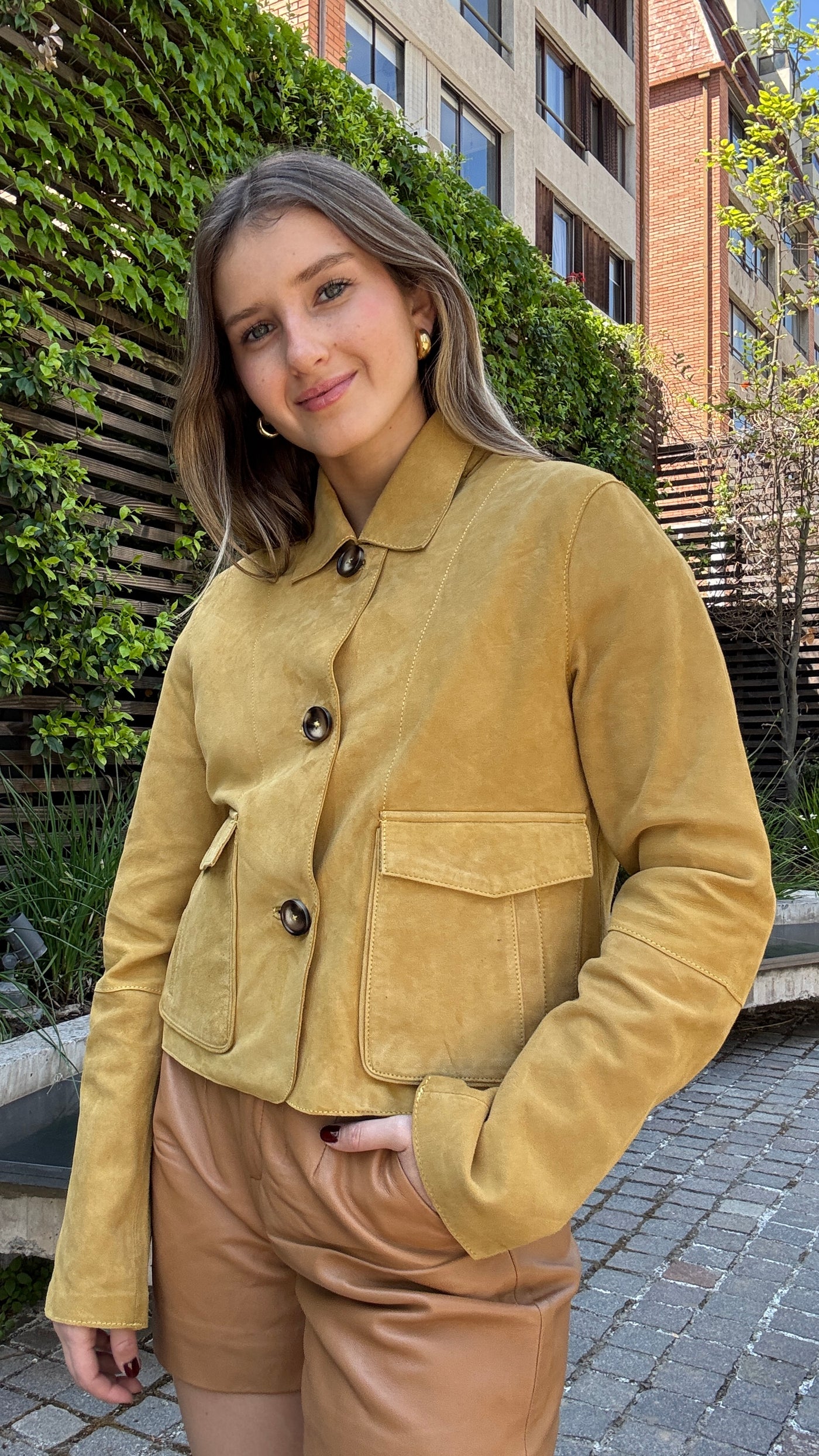 Chaqueta Gamuza Garda Mostaza