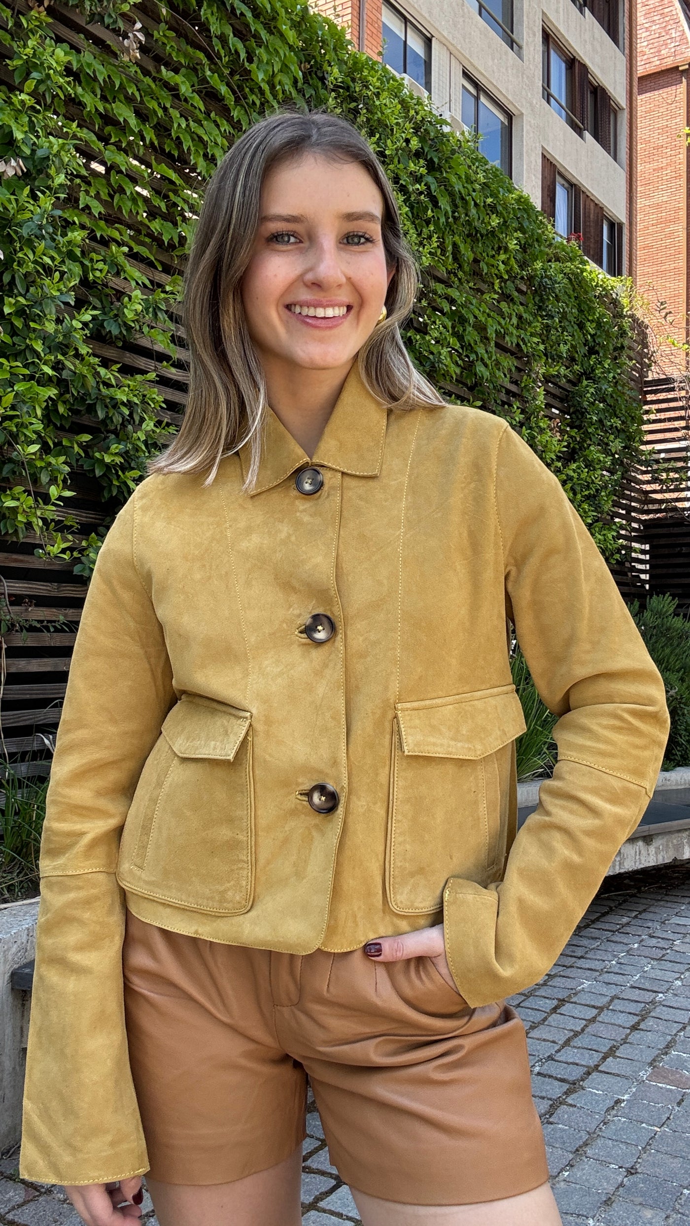 Chaqueta Gamuza Garda Mostaza