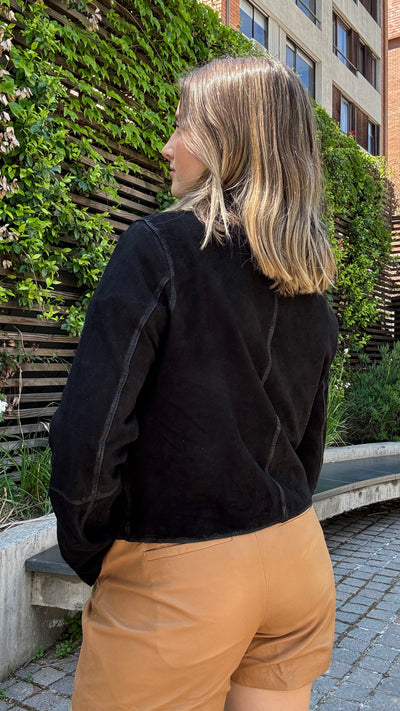 Chaqueta Gamuza Garda Negro Vintage