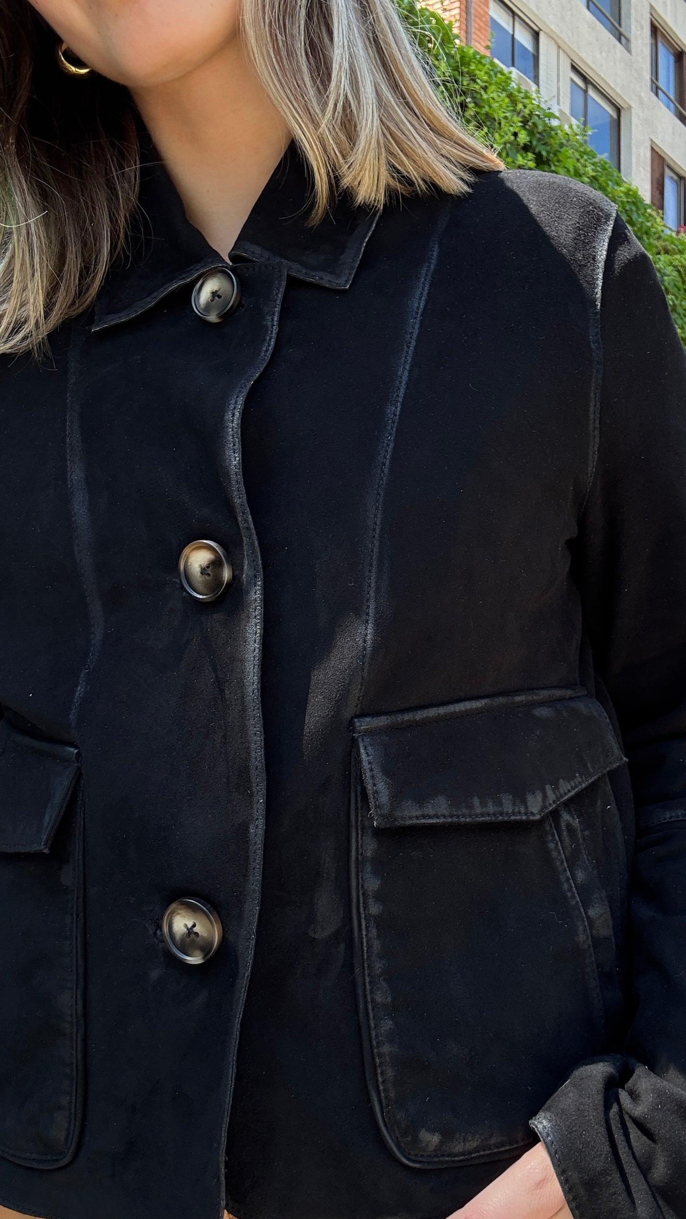 Chaqueta Gamuza Garda Negro Vintage