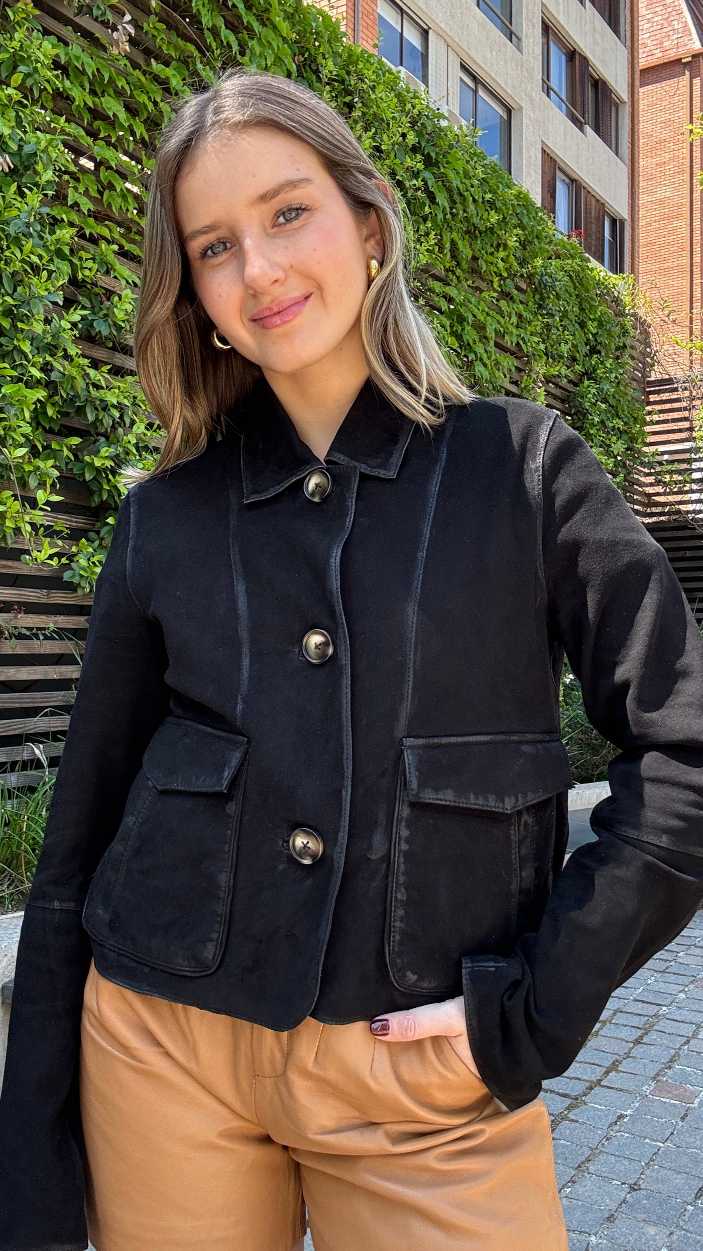 Chaqueta Gamuza Garda Negro Vintage