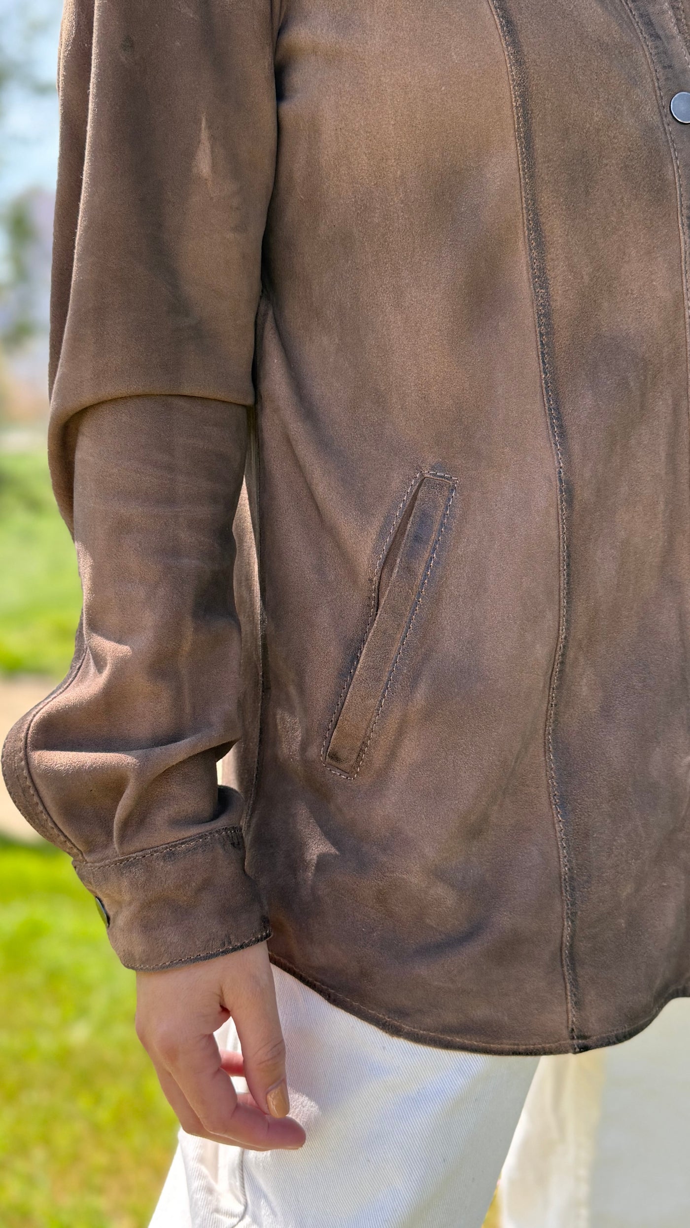 Camisa Gamuza Nilo Arena Vintage