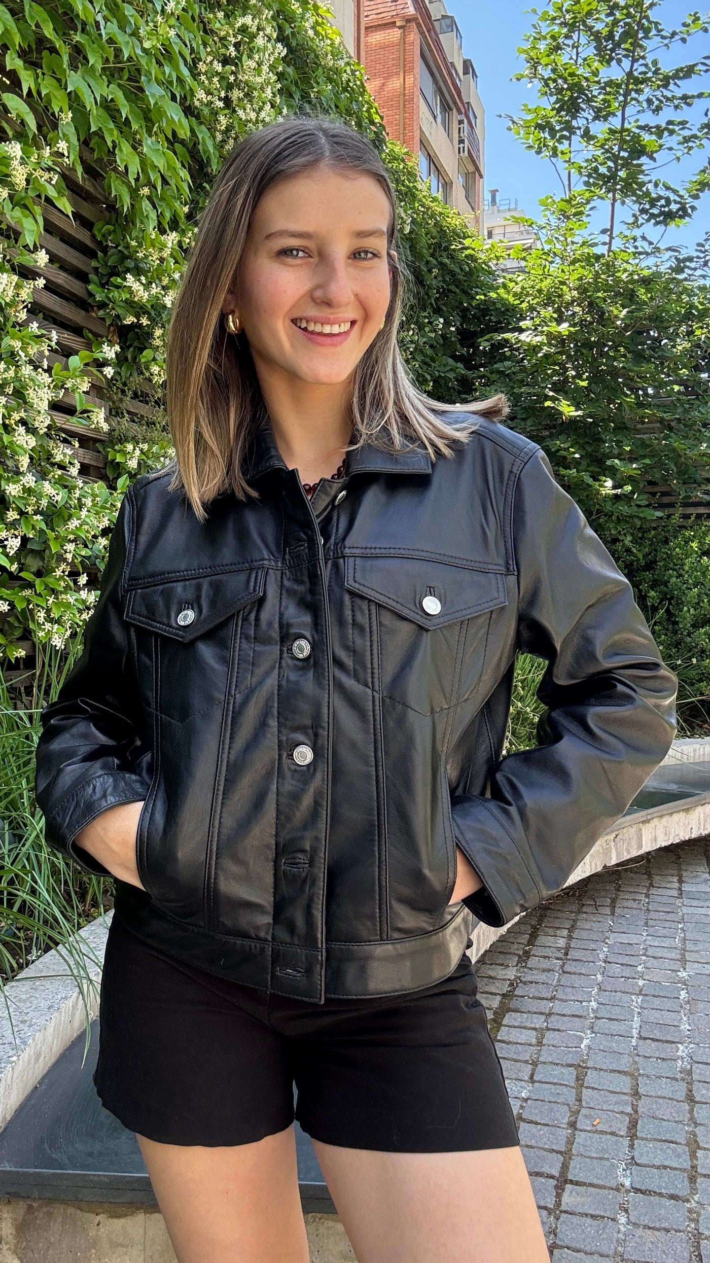 Chaqueta Cuero Ebro Negro