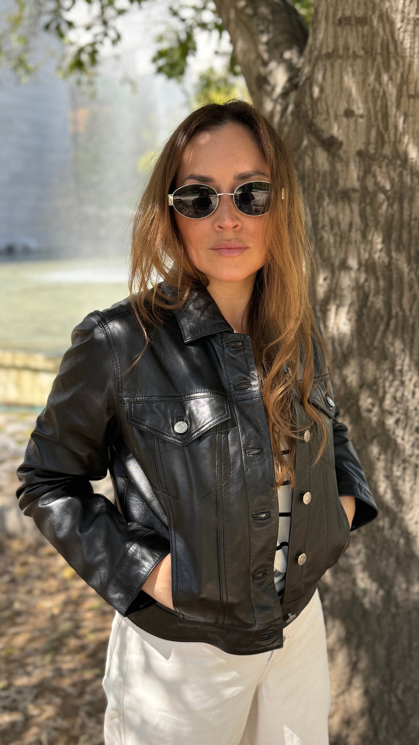 Chaqueta Cuero Ebro Negro