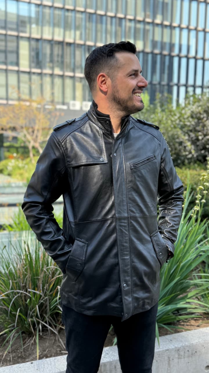 Chaqueta Hombre Cuero Germain Negro