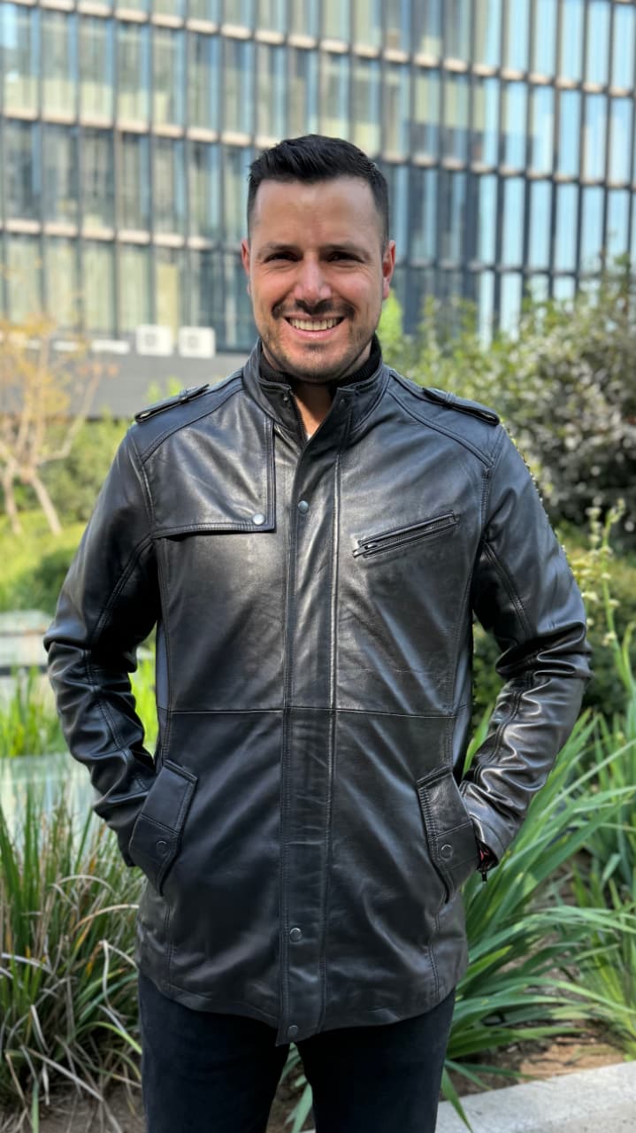 Chaqueta Hombre Cuero Germain Negro