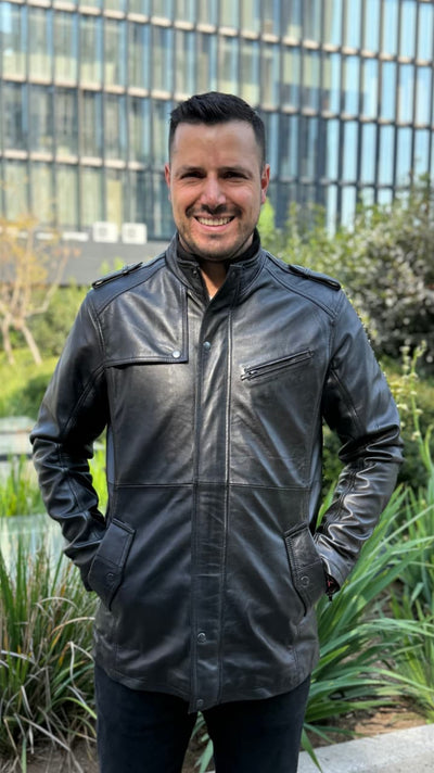 Chaqueta Hombre Cuero Germain Negro