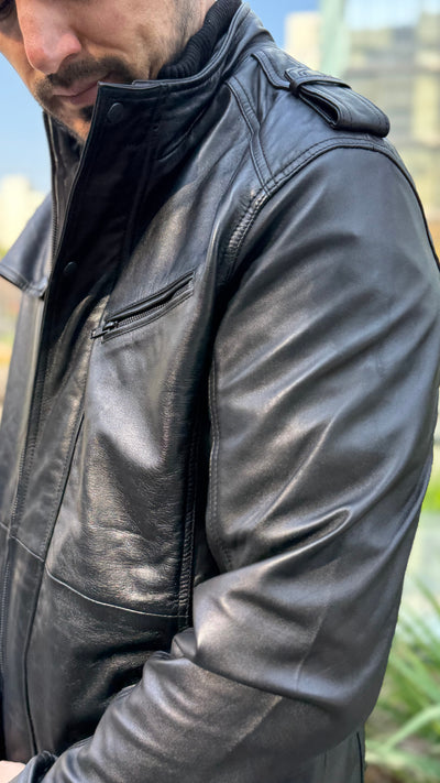 Chaqueta Hombre Cuero Germain Negro