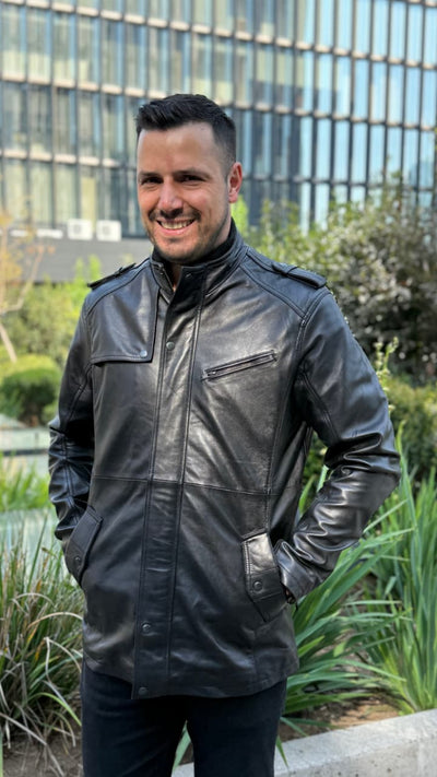 Chaqueta Hombre Cuero Germain Negro