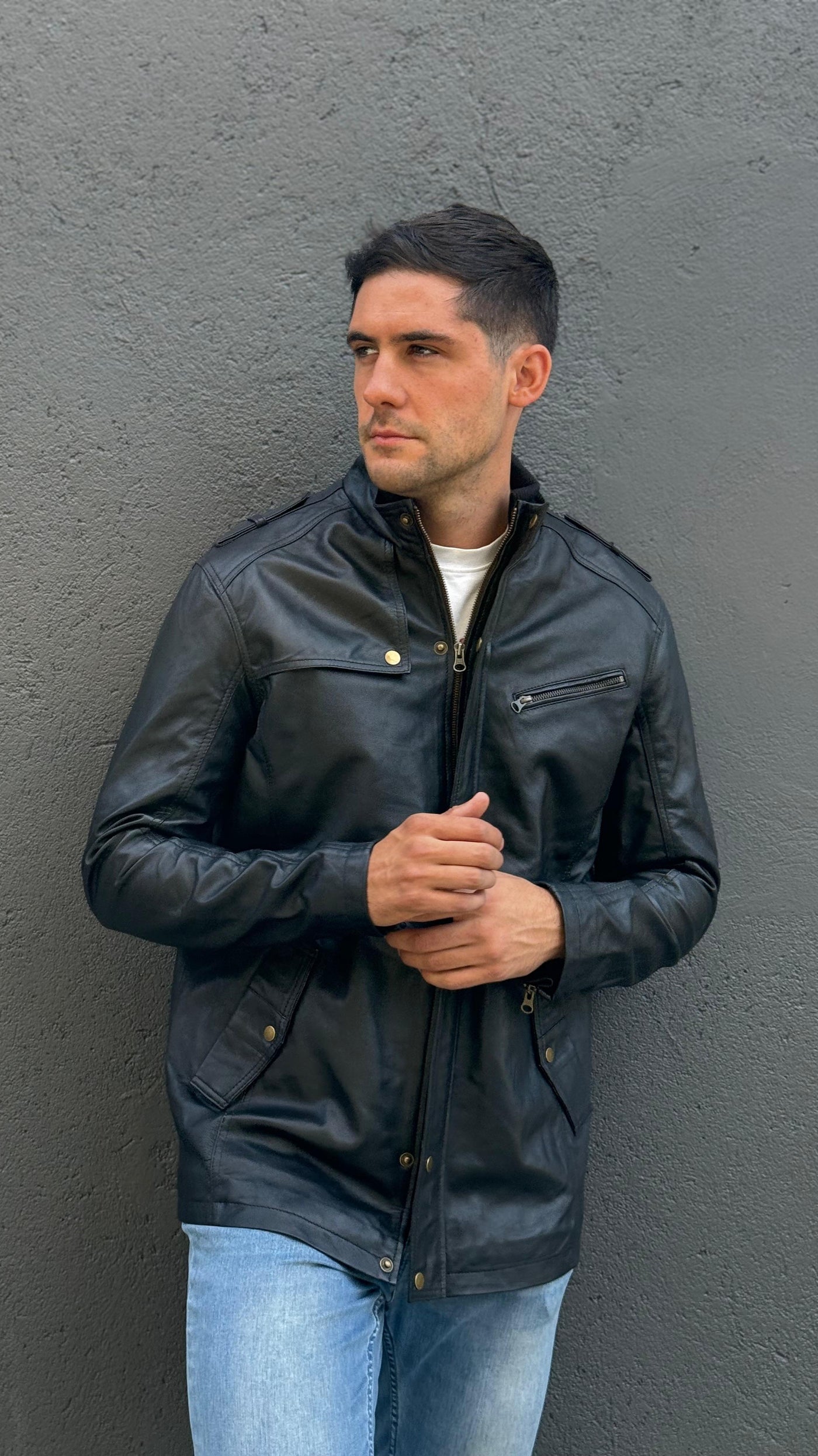 Chaqueta Hombre Cuero Germain Negro