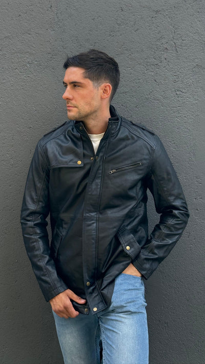 Chaqueta Hombre Cuero Germain Negro