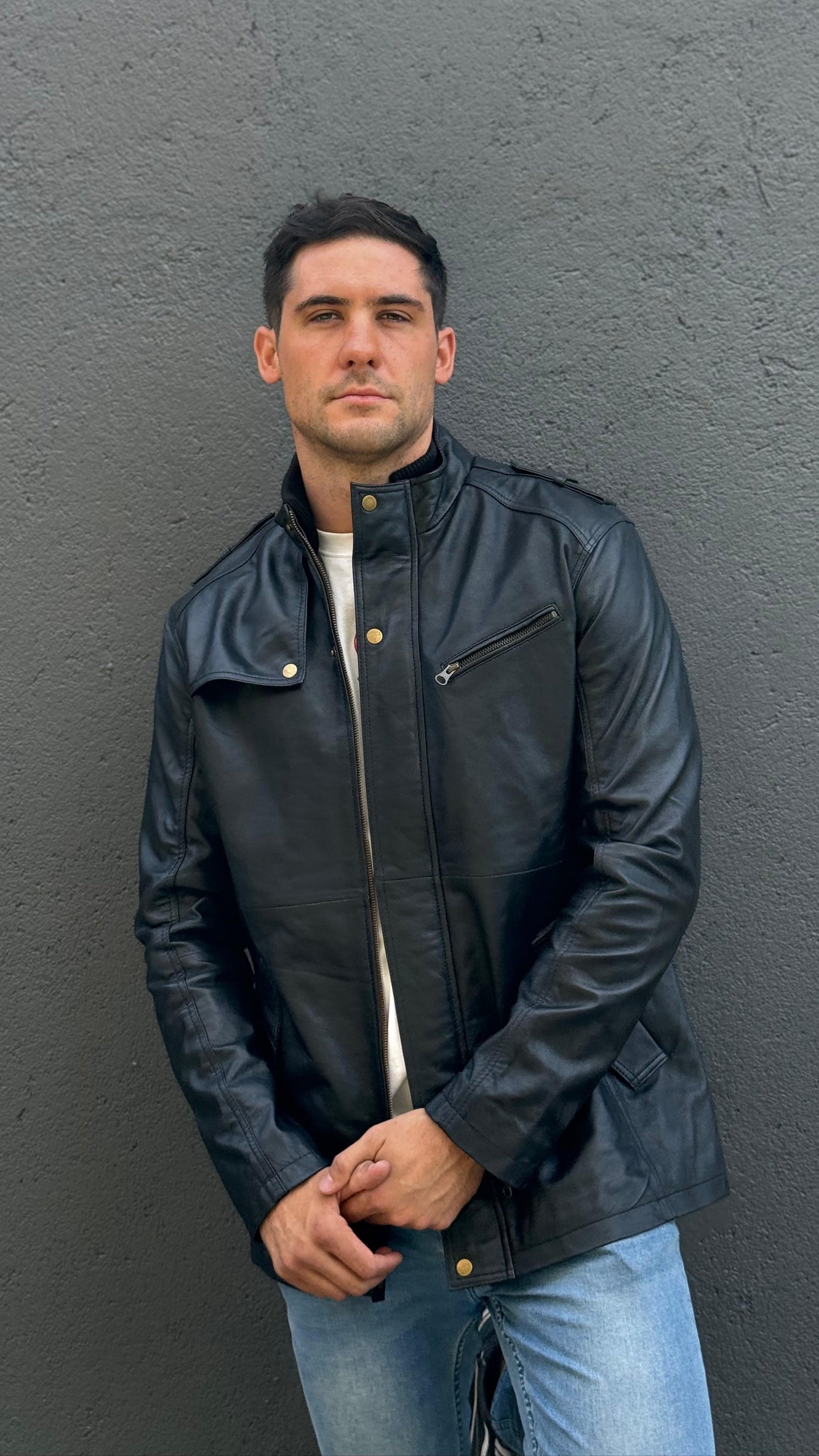 Chaqueta Hombre Cuero Germain Negro