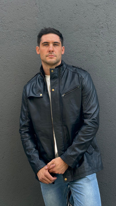 Chaqueta Hombre Cuero Germain Negro