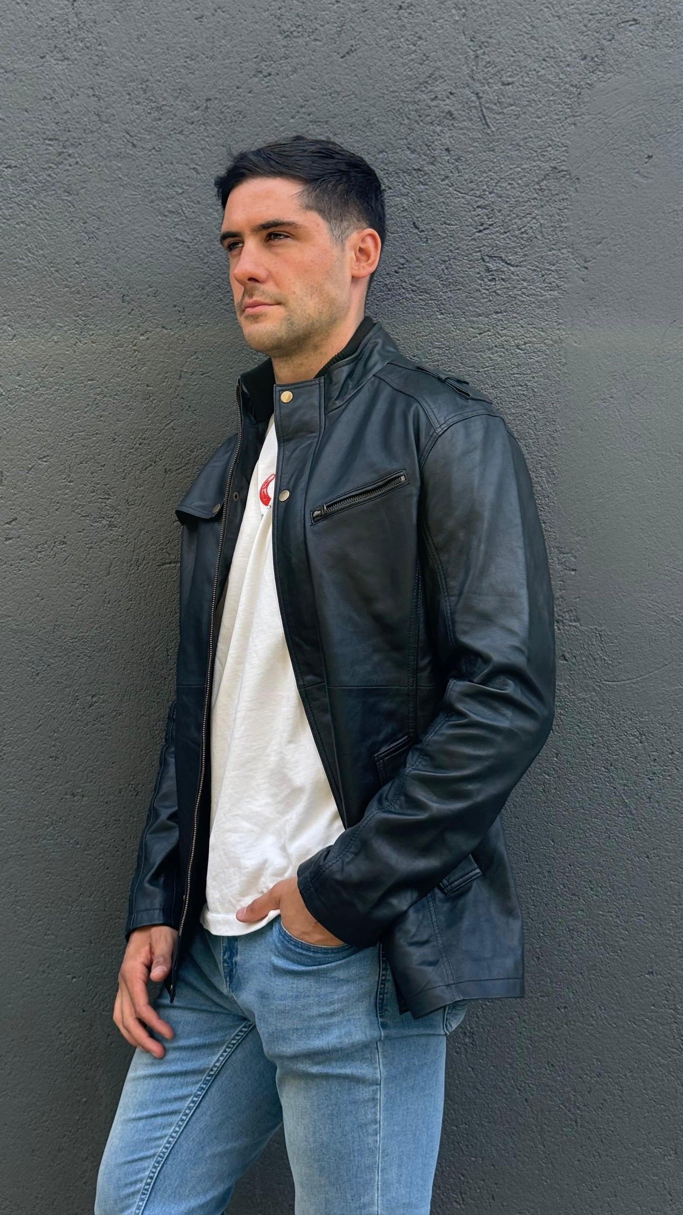 Chaqueta Hombre Cuero Germain Negro