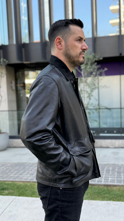 Chaqueta Hombre Cuero Regent Negro