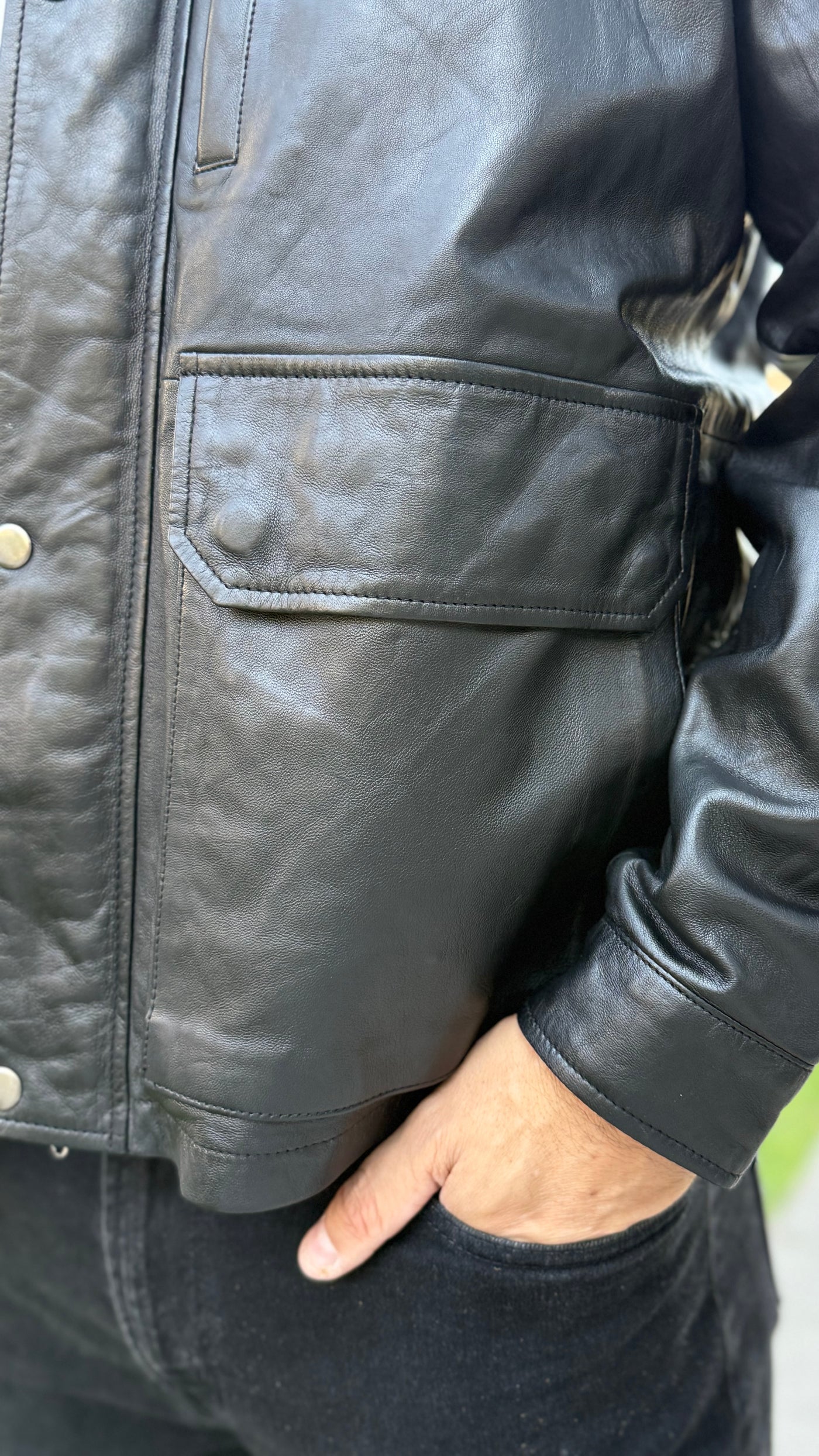 Chaqueta Hombre Cuero Regent Negro