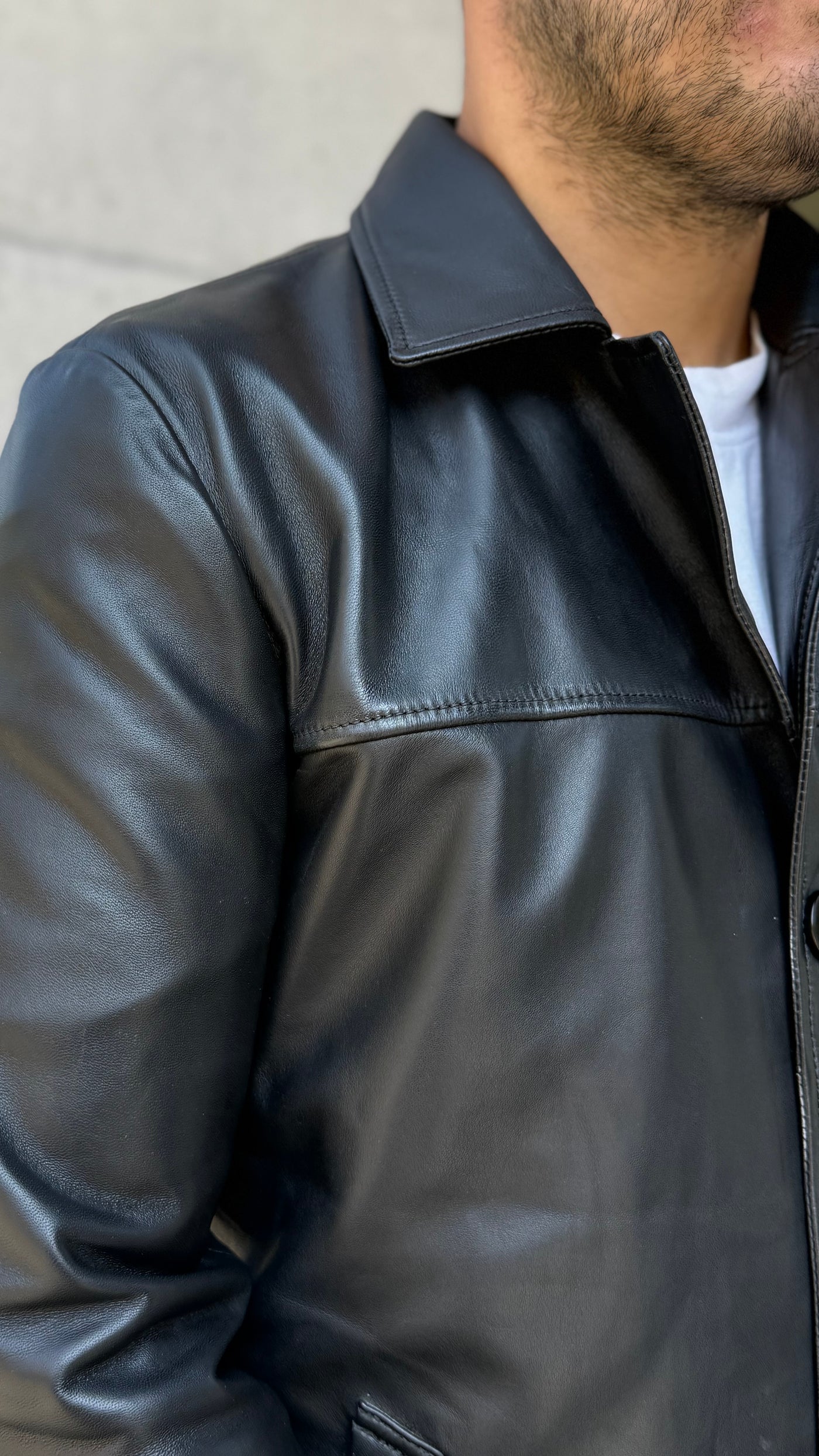 Chaqueta Blazer Cuero Hombre Zidane Negro