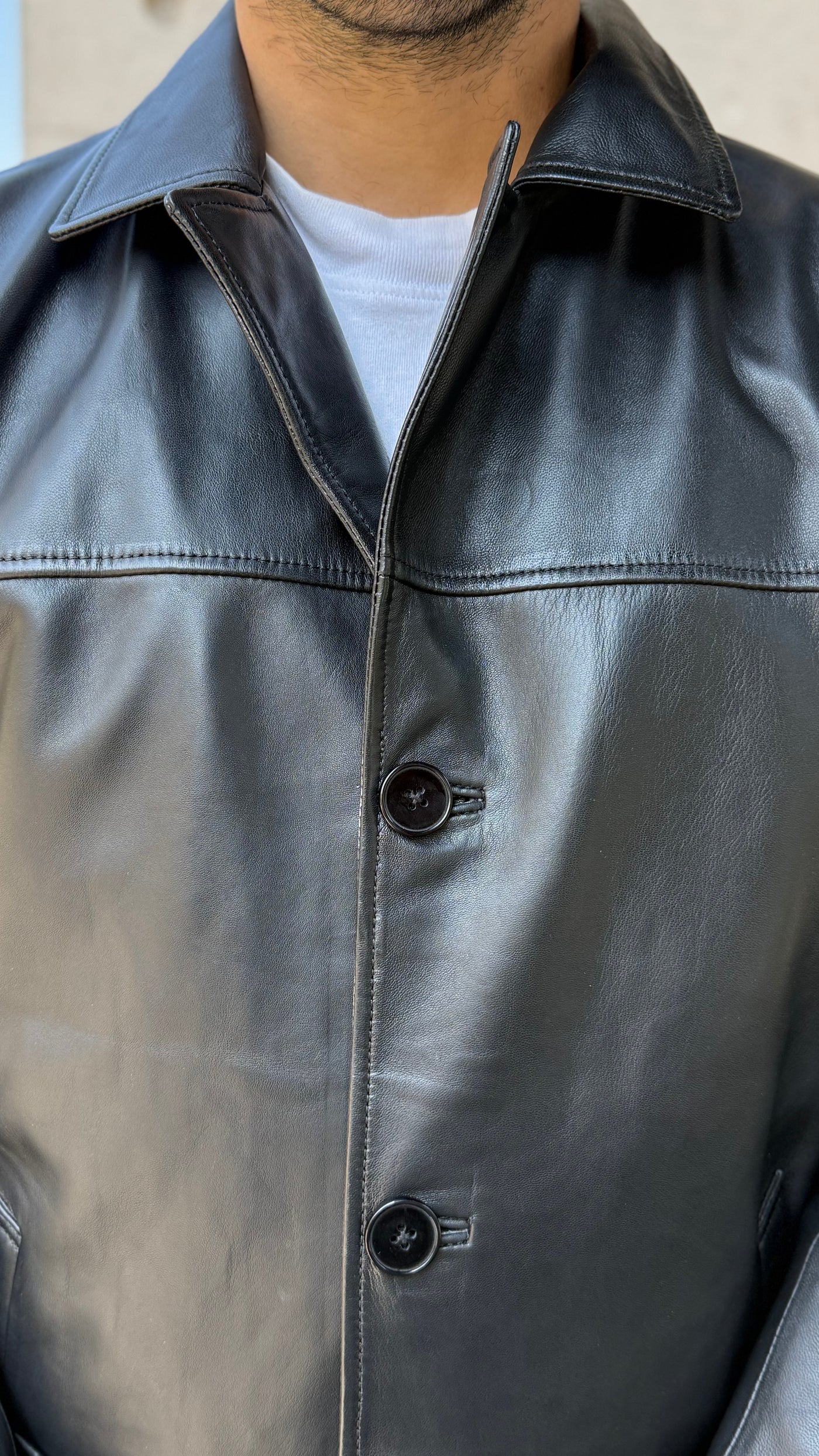 Chaqueta Blazer Cuero Hombre Zidane Negro