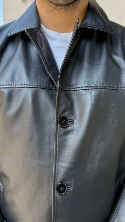 Chaqueta Blazer Cuero Hombre Zidane Negro