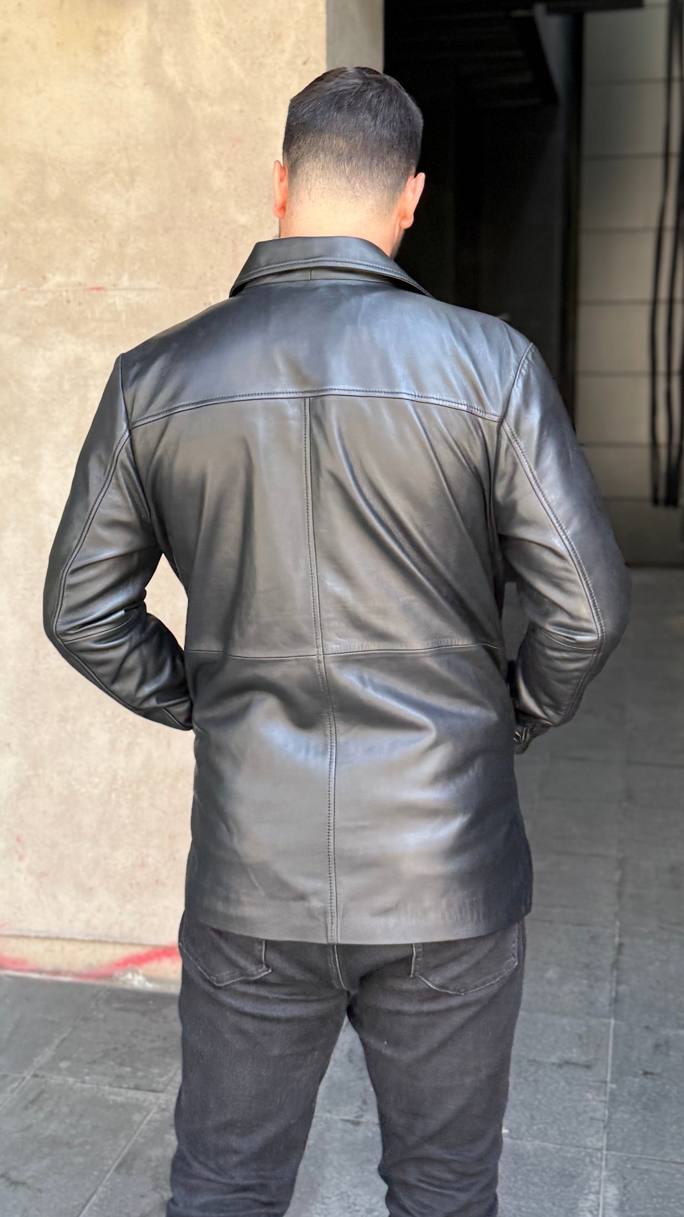 Chaqueta Blazer Cuero Hombre Zidane Negro