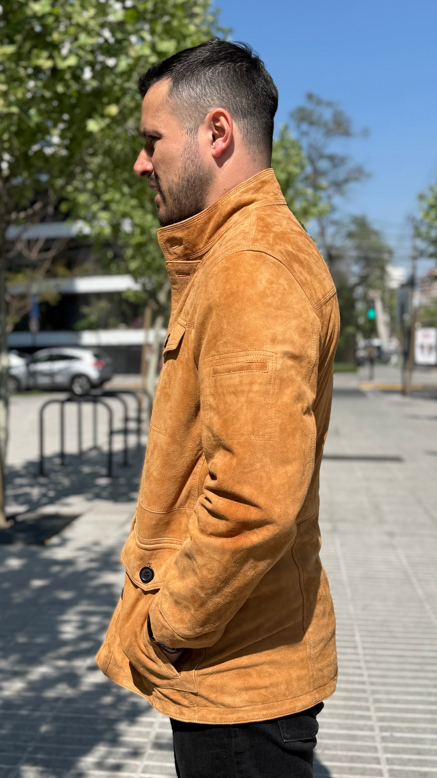 Chaqueta Hombre Gamuza Monza Camel