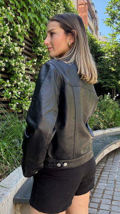 Chaqueta Cuero Ebro Negro