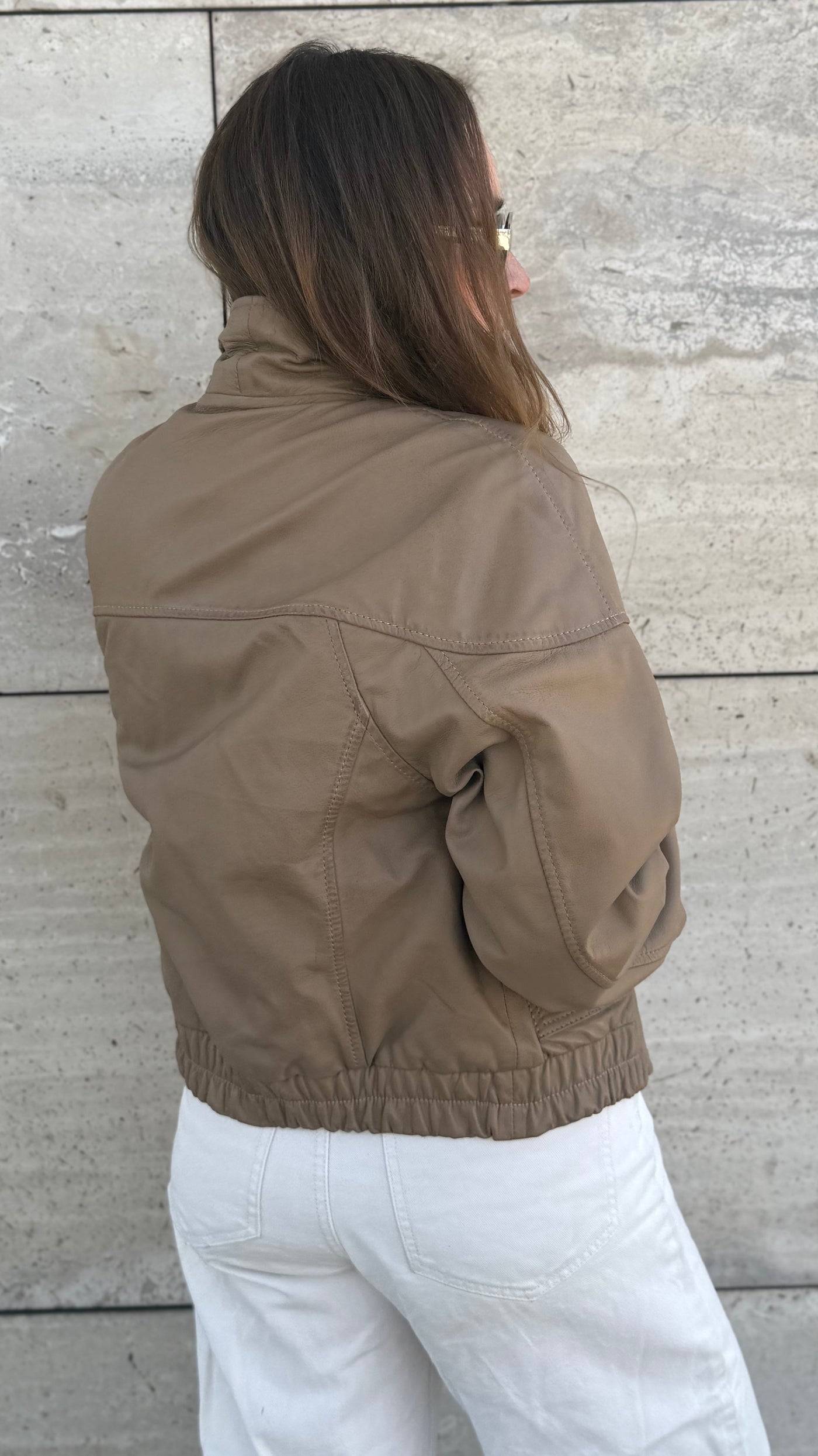Chaqueta Cuero Orel Arena