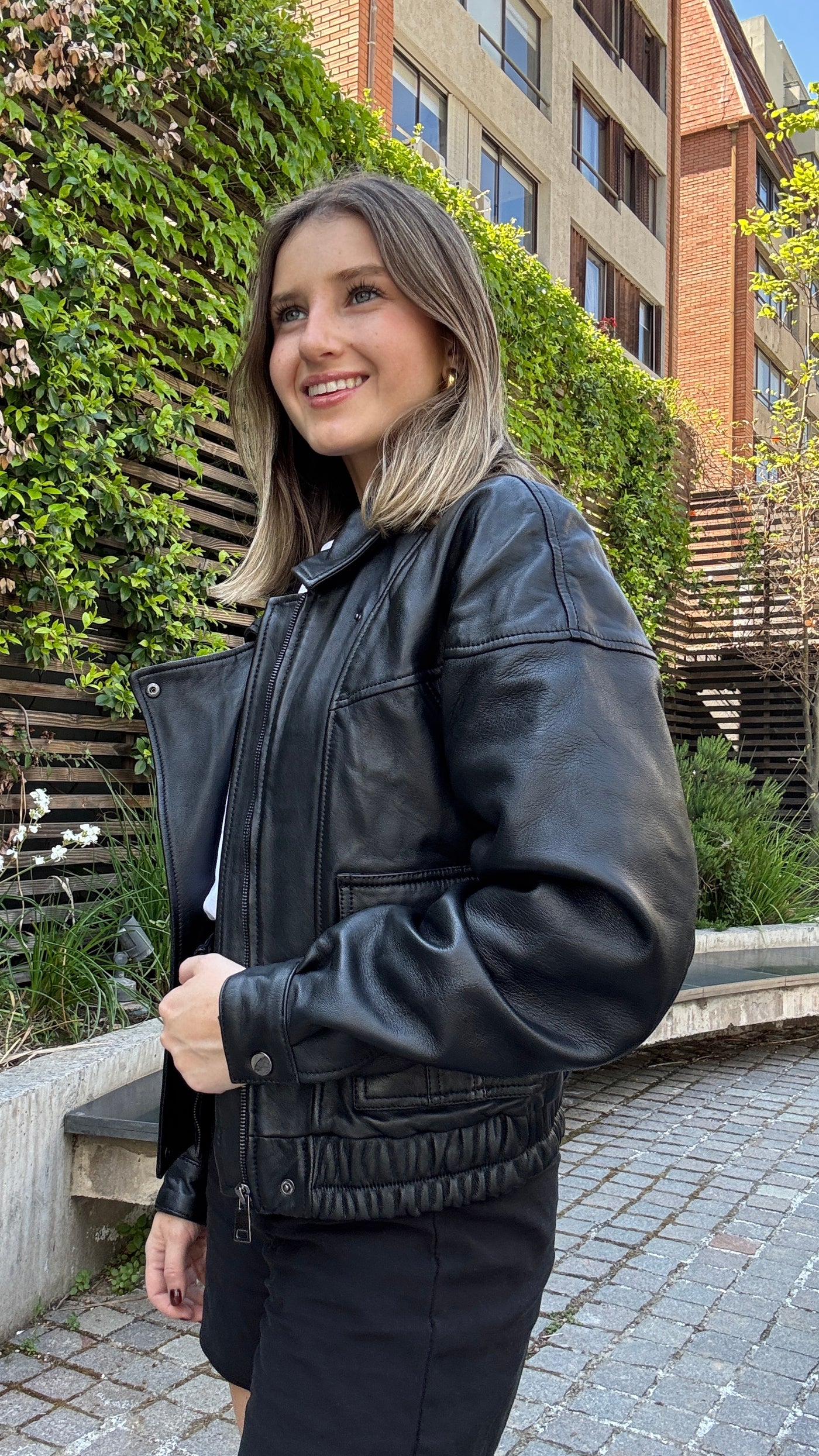 Chaqueta Cuero Orel Negro