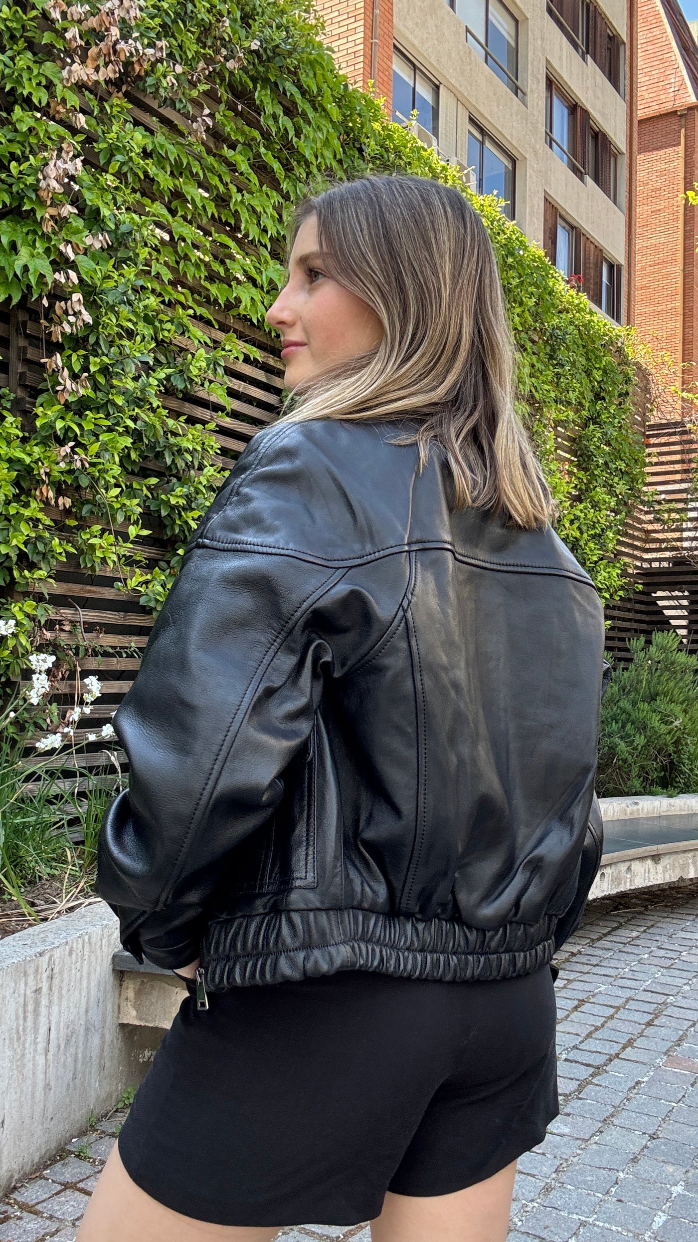 Chaqueta Cuero Orel Negro