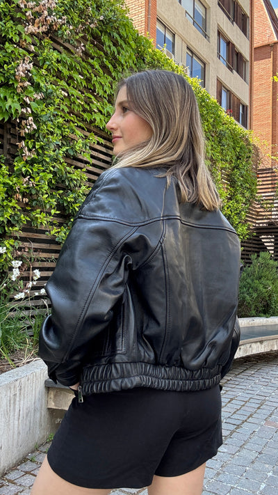 Chaqueta Cuero Orel Negro