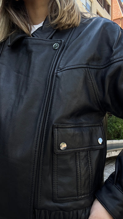 Chaqueta Cuero Orel Negro