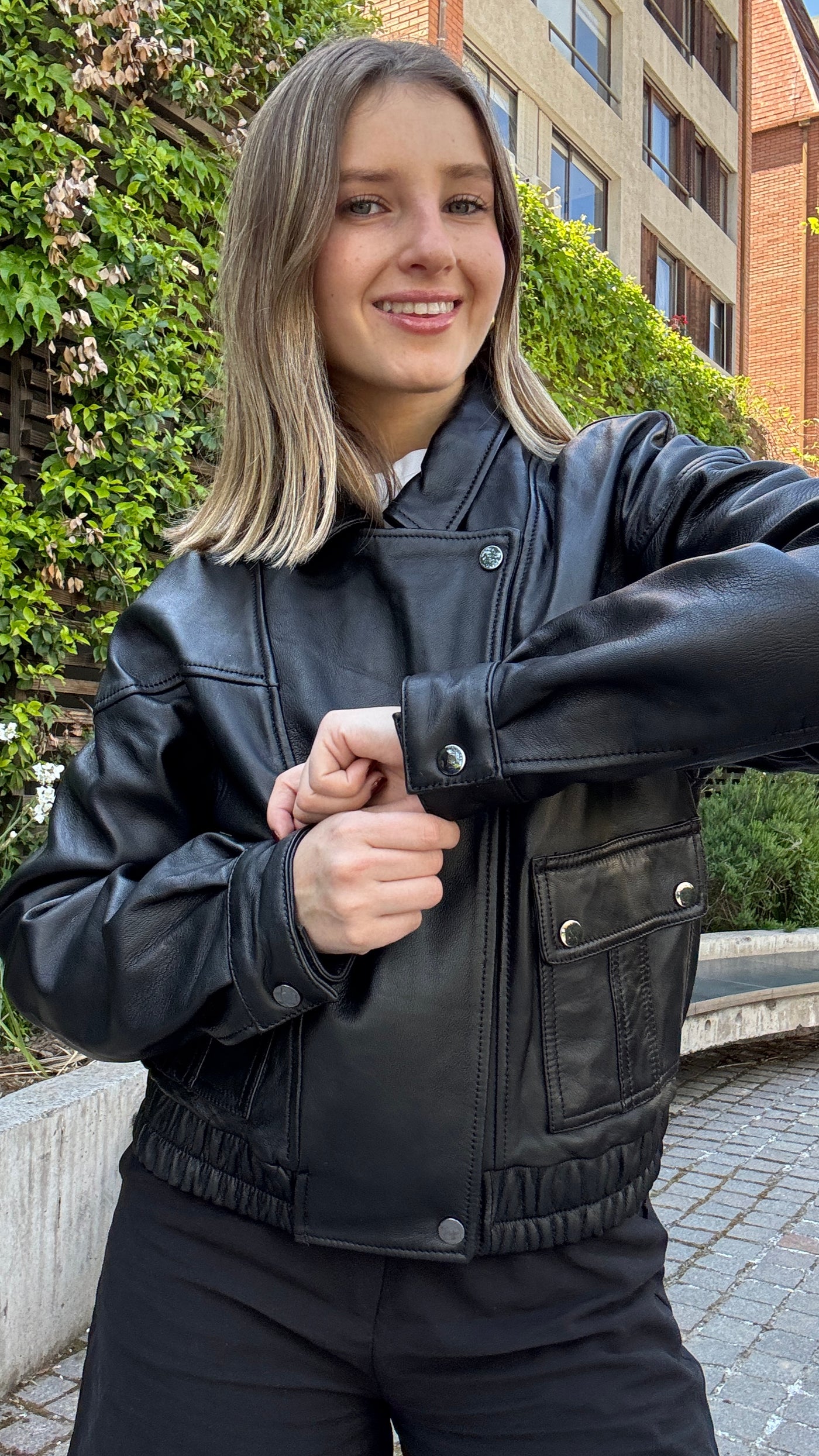 Chaqueta Cuero Orel Negro