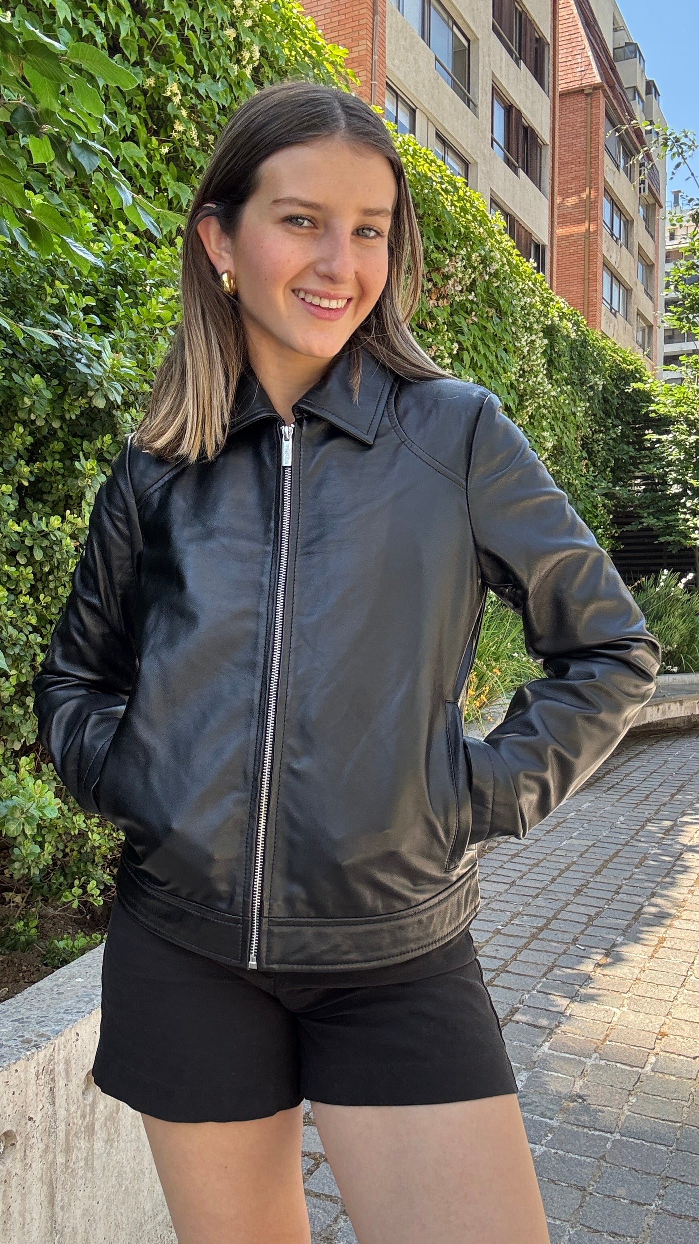 Chaqueta Cuero Osaka Negro