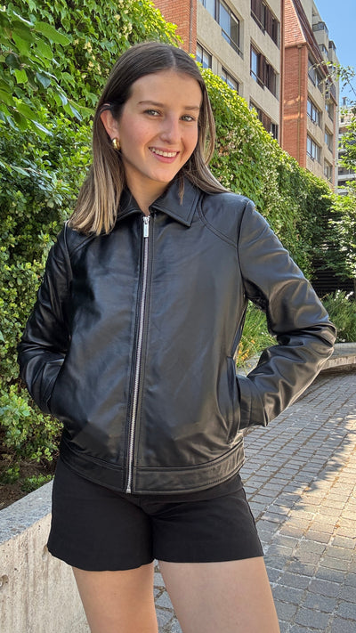 Chaqueta Cuero Osaka Negro