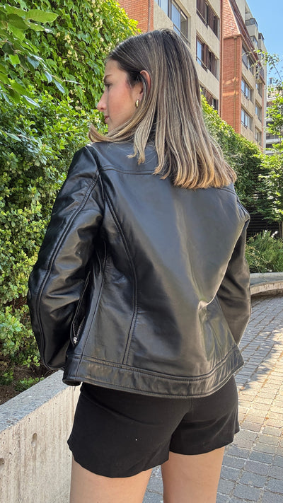 Chaqueta Cuero Osaka Negro