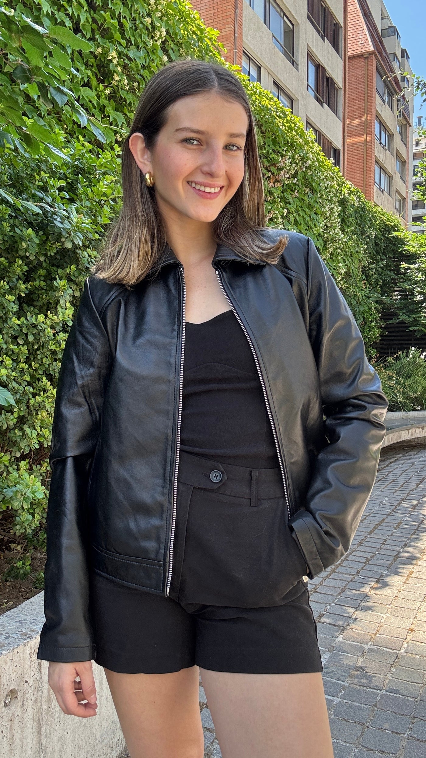 Chaqueta Cuero Osaka Negro