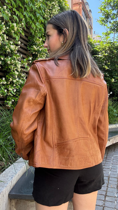 Chaqueta Cuero Recife Camel