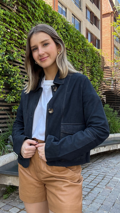 Chaqueta Gamuza Garda Azul Oscuro