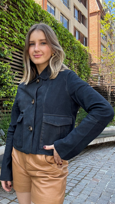 Chaqueta Gamuza Garda Azul Oscuro