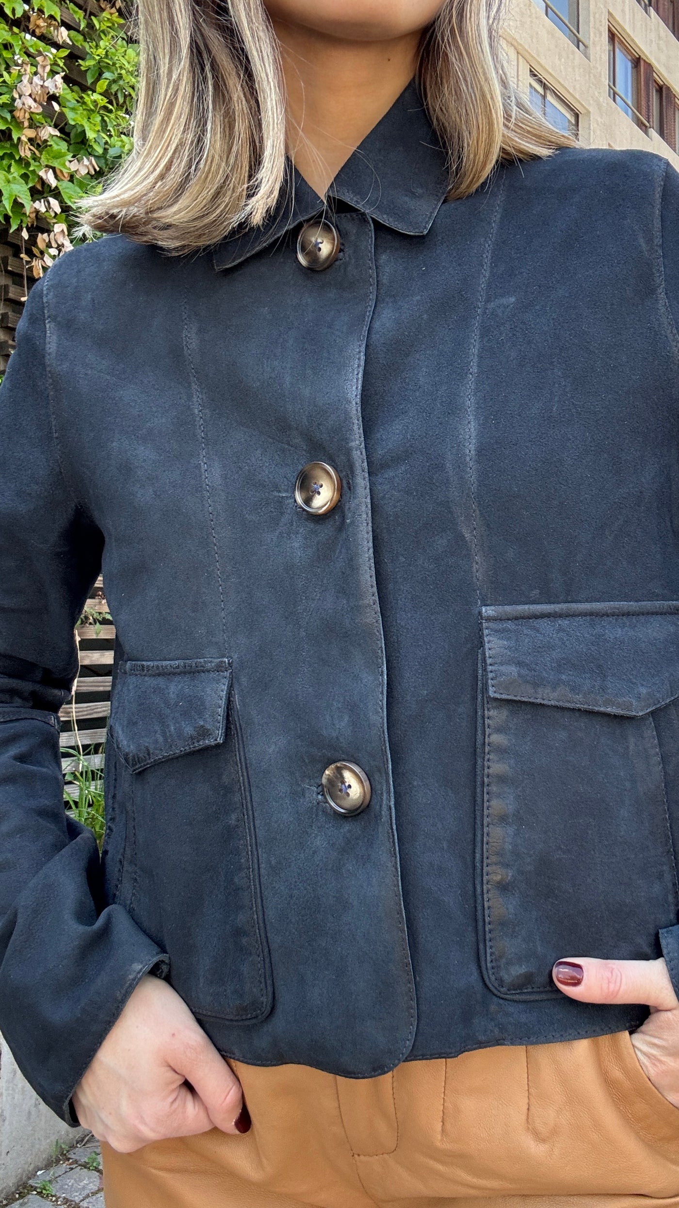 Chaqueta Gamuza Garda Azul Oscuro