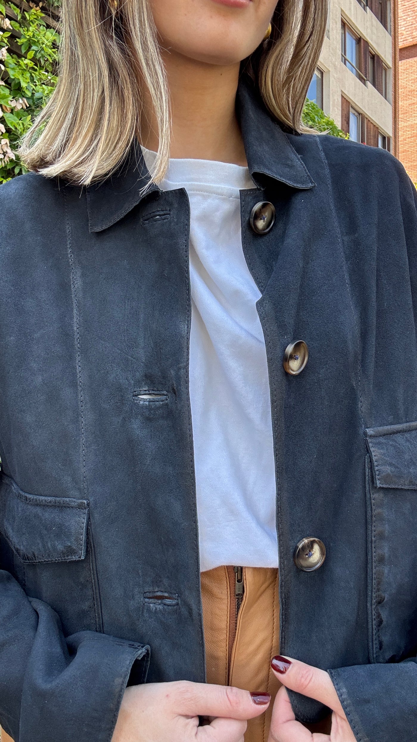 Chaqueta Gamuza Garda Azul Oscuro