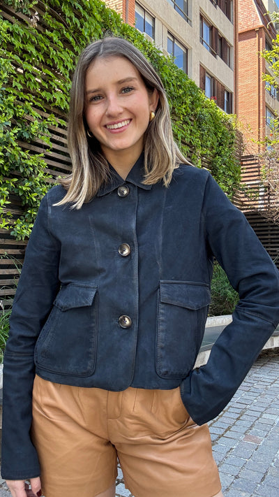 Chaqueta Gamuza Garda Azul Oscuro