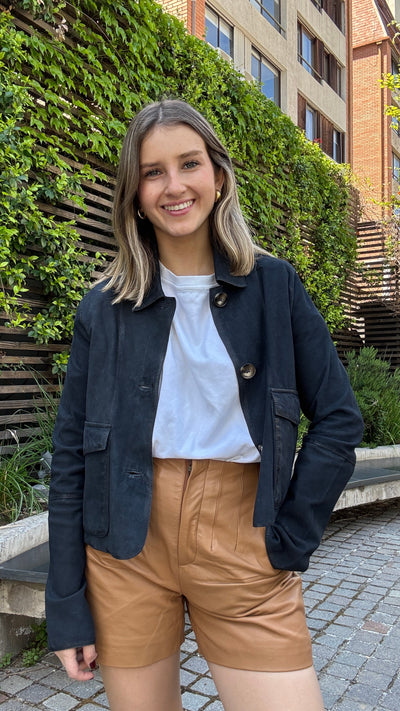 Chaqueta Gamuza Garda Azul Oscuro