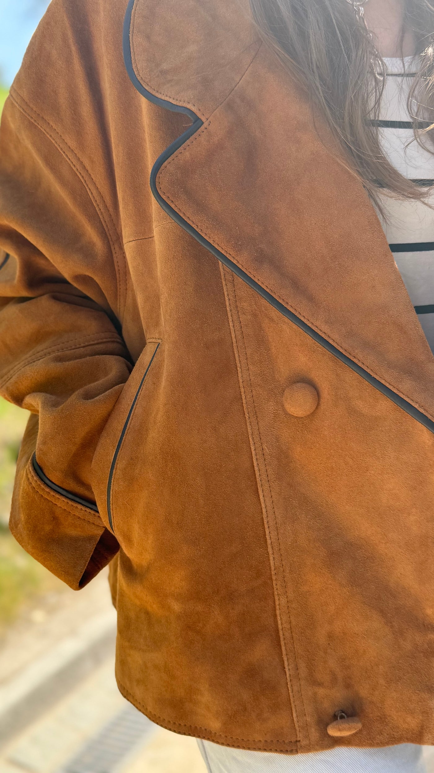 Chaqueta Gamuza Puglia Light Camel Oversize