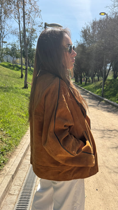 Chaqueta Gamuza Puglia Light Camel Oversize