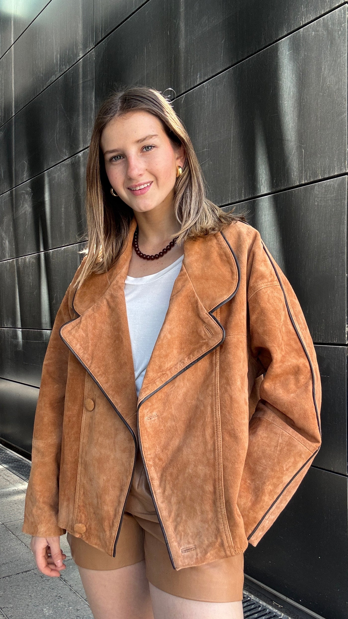 Chaqueta Gamuza Puglia Light Camel Oversize