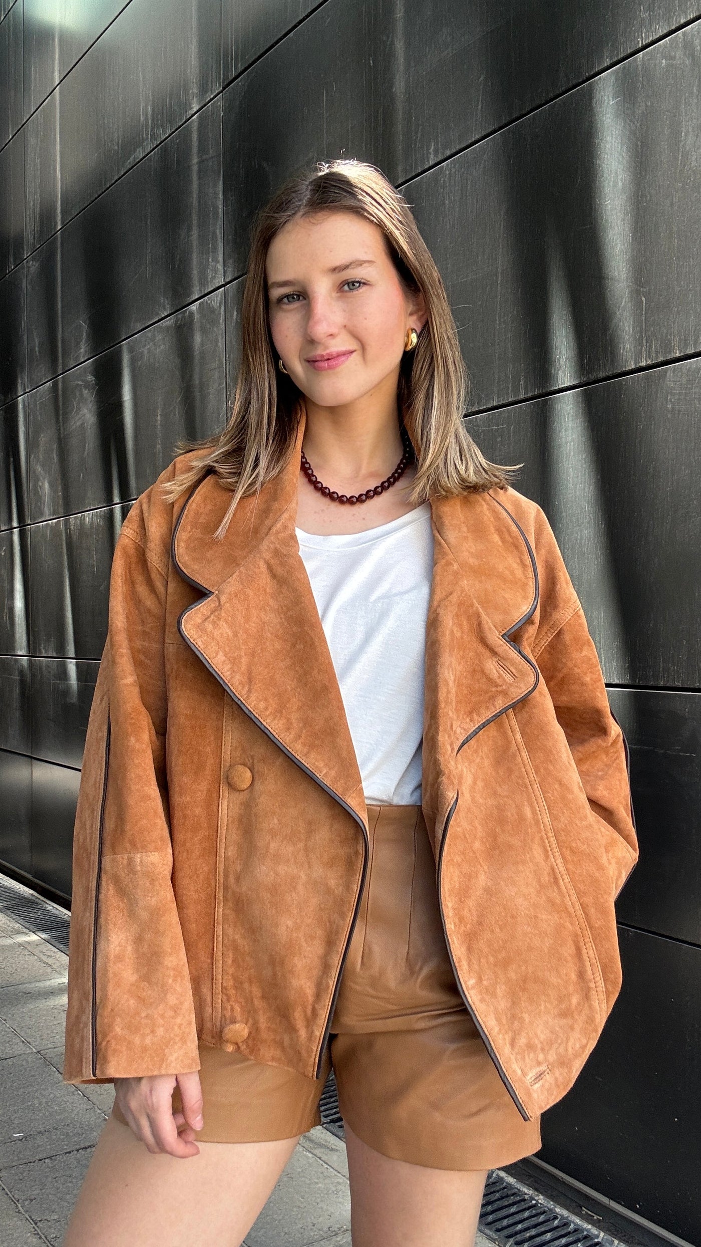 Chaqueta Gamuza Puglia Light Camel Oversize