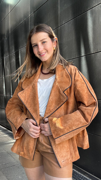 Chaqueta Gamuza Puglia Light Camel Oversize