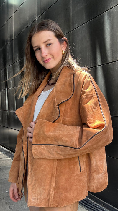 Chaqueta Gamuza Puglia Light Camel Oversize