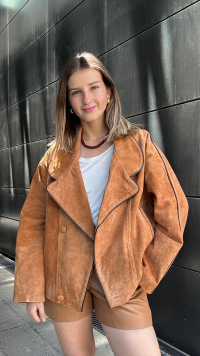Chaqueta Gamuza Puglia Light Camel Oversize